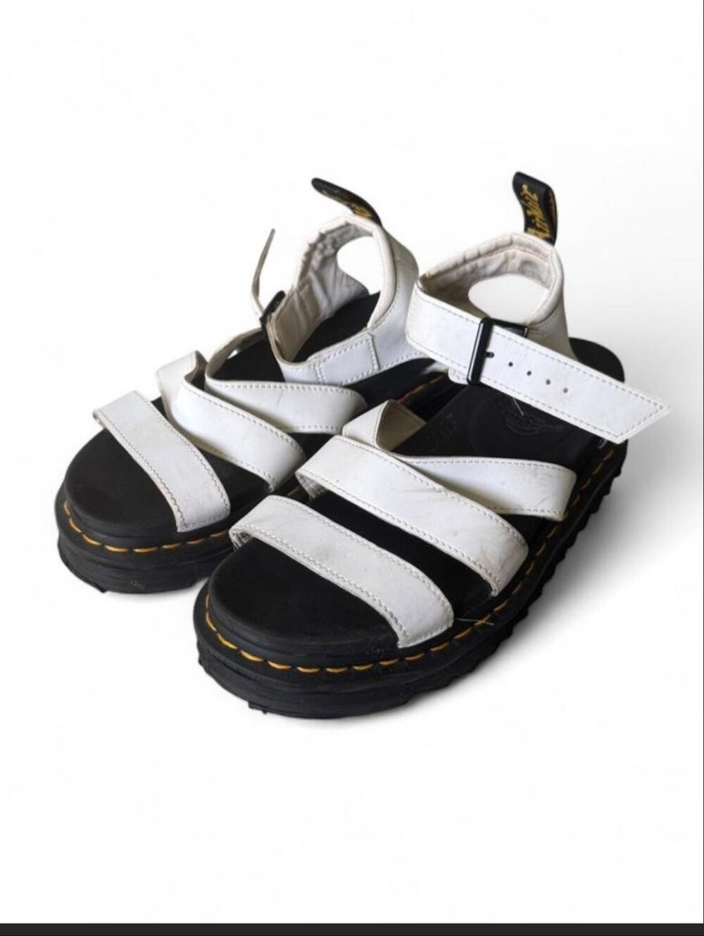 Dr. Martens White Leather Blaire Women's Strappy Sandals